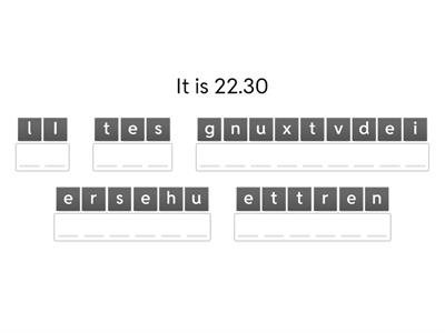 24 Hour Clock Anagram