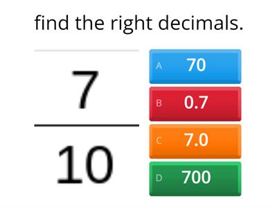 Decimals, Tenths, Hundredths and Thousandths