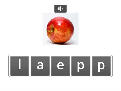 Fruit & vegetables unscramble