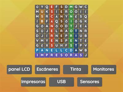 Sopa de letras de Mantenimiento y reparación de dispositivos periféricos