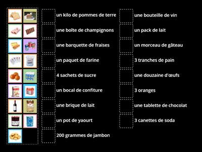 QUANTITÉS ET PRODUITS