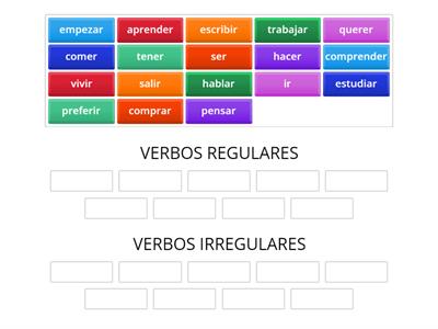 VERBOS REGULARES E IRREGULARES - PRESENTE