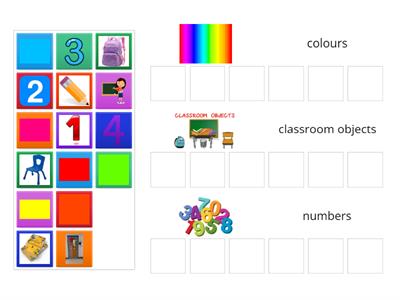 classroom objects - colours- numbers 