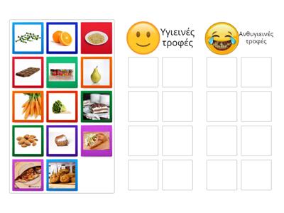 Διακρίνω τις υγιεινές από τις ανθυγιεινές τροφές