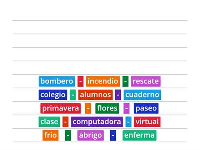 formación de oraciones con 3 palabras