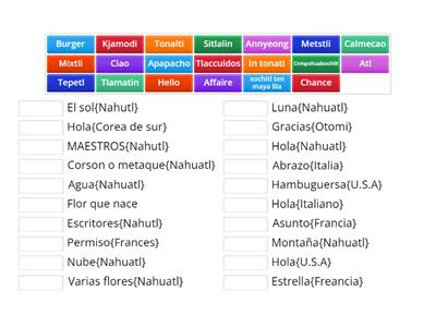 PALABRAS INDIGENAS Y EXTRANJERAS