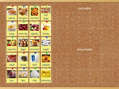 Food: countable/uncountable