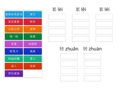 多音多义字 | 累、转