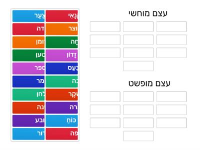 שם עצם מוחשי ו שם עצם מופשט