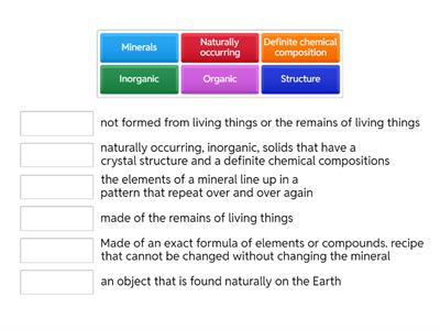 Rocks and Minerals Interactive Game