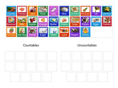 Countable and uncountable foods