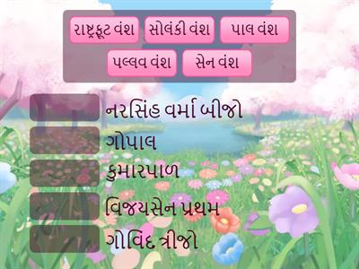 સા.વિ.,ધો. 7, પાઠ 1, જોડકાં જોડો(રાજ્યો અને શાસકો)