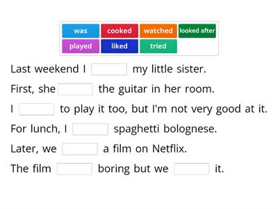 Past Simple regular verbs - comprehension