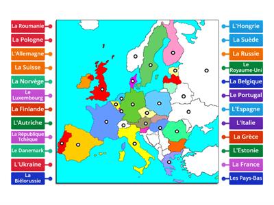 Les pays d'Europe