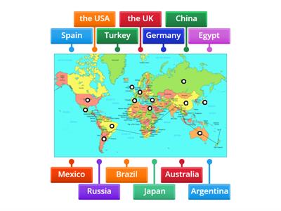 Countries on the map