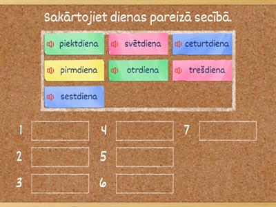 Vārdnīca - Nedēļas dienas