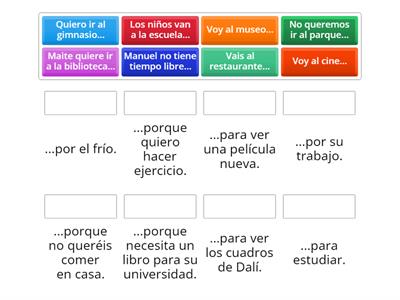 Porque, por, para (A1)