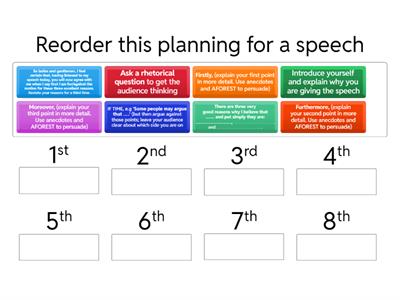 Planning a general speech (to give to a class)