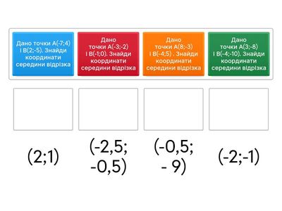  Координати середини відрізка
