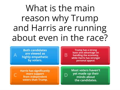 CNN Poll: Harris and Trump locked in exceedingly close presidential race (Article) - Text Comprehension