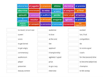 Vocabulario 6A Realidades 2 