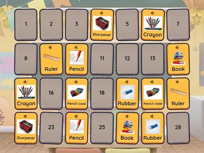 School Objects Memory Game
