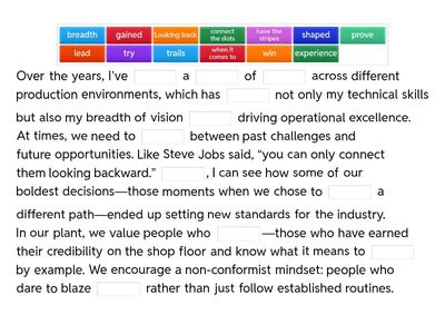 SW DW Vocabulary Revision: Operations Committee – Plant Manager’s Reflections 