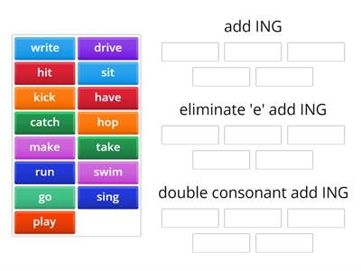 making verbs with ing