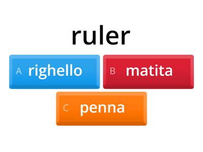 oggetti scolastici in inglese  