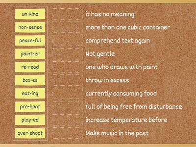 Prefixes and suffixes