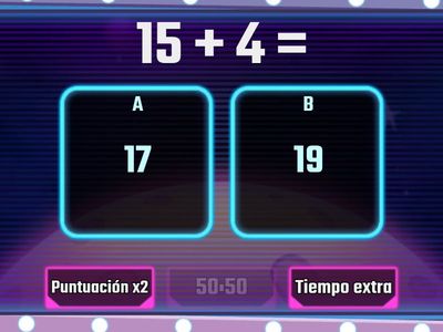 Cálculo mental de sumas y restas