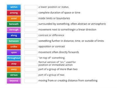 Advanced prepositions