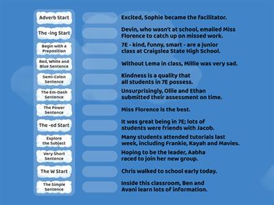 2025 Sentence Types - 7E