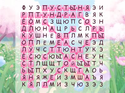 Дополнительное задание. Природные зоны. Поиск слов