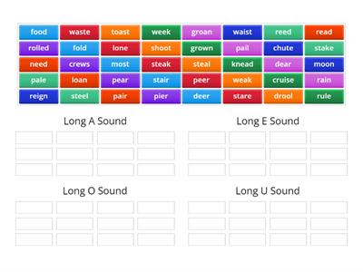 Long Vowel Sounds - Vowel Digraphs and Silent E 