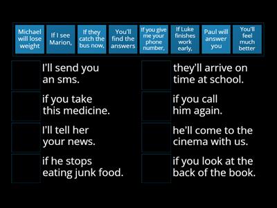 First conditional: sentence matches