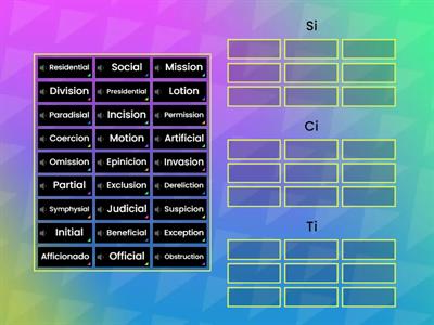 Barton level 8 Si, Ci, and Ti Sort Game