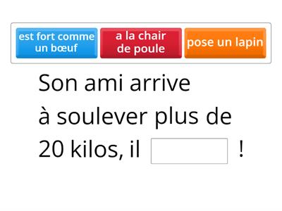 Exercice 3: Compléter les phrases avec la bonne expression.