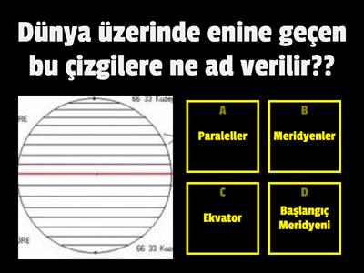  6. Sinif Sosyal Bilgiler paralel ve Meridyenler 