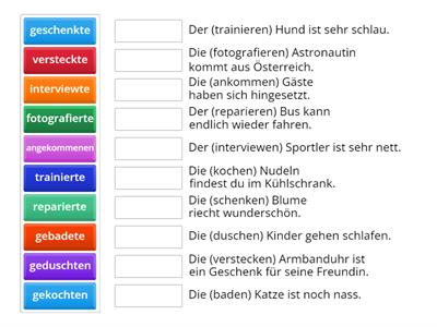Partizip II als Adjektiv 