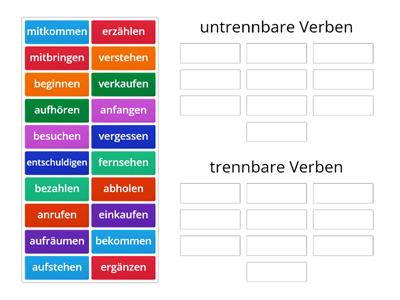 Trennbare und Untrennbare Verben