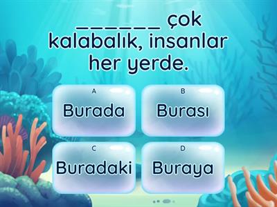 Burada / Burası / Buraya / Buradaki