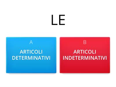 QUIZ GLI ARTICOLI DETERMINATIVI E INDETERMINATIVI