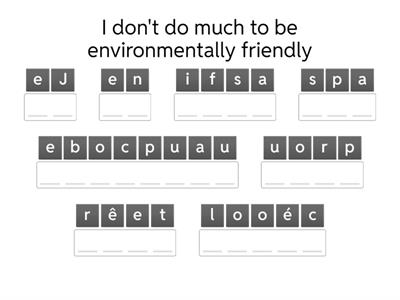 L'environnement - anagram sentences