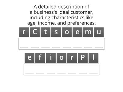 Anagrams - market segmentation keywords