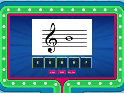 Treble Clef Line Notes