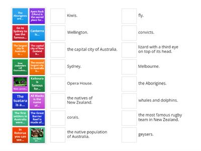 Australia and New Zealand (matching activity)