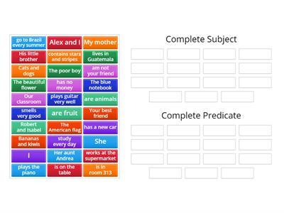  Complete Subject and Complete Predicate ESL