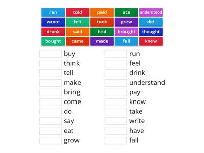 Past Simple - irregular verbs