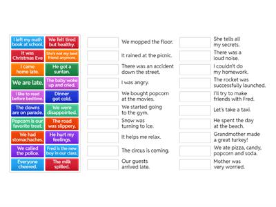 Cause and Effect Match up